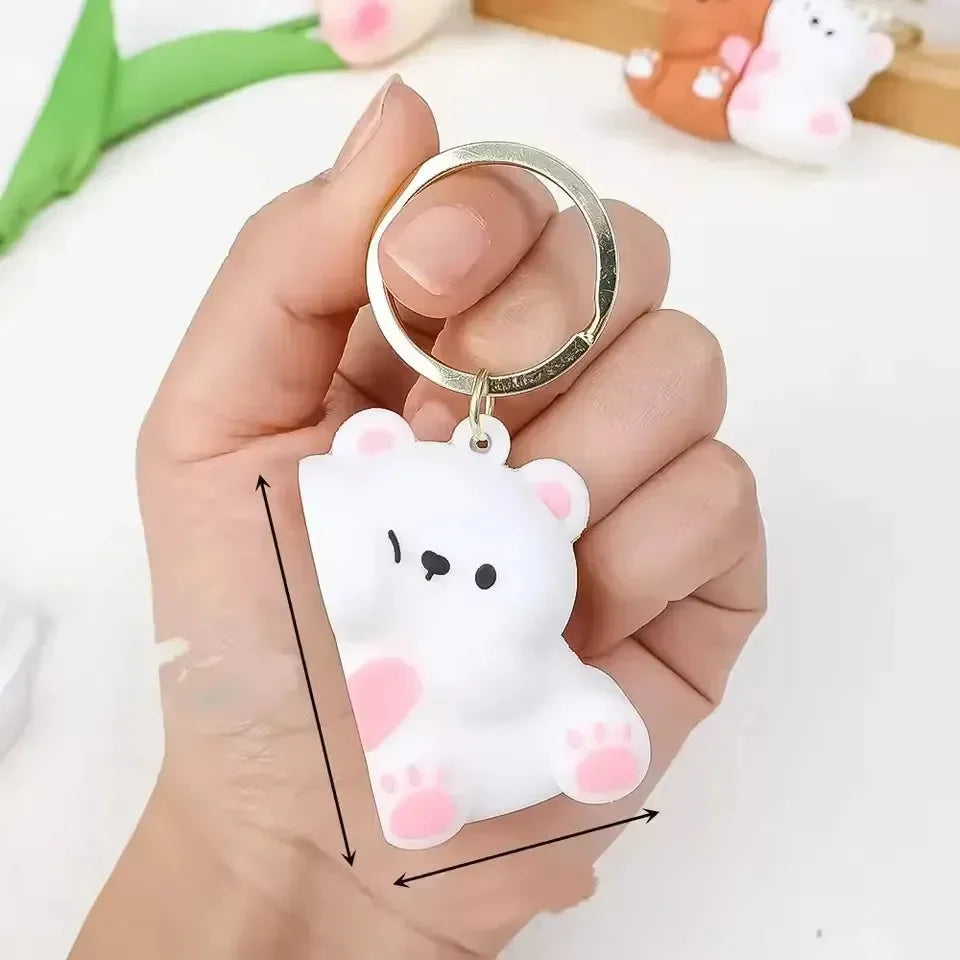 Affectionate Magnetic Bear Keychain - Bear Hugs
