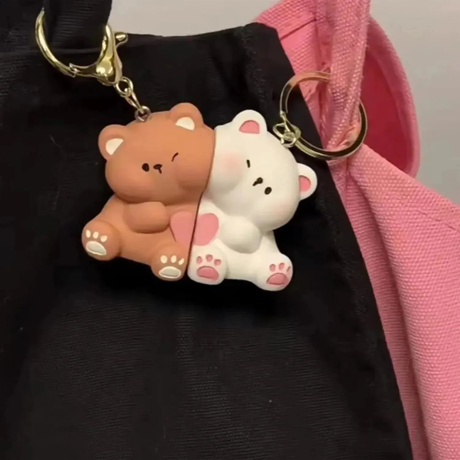 Affectionate Magnetic Bear Keychain - Bear Hugs