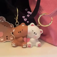 Affectionate Magnetic Bear Keychain - Bear Hugs