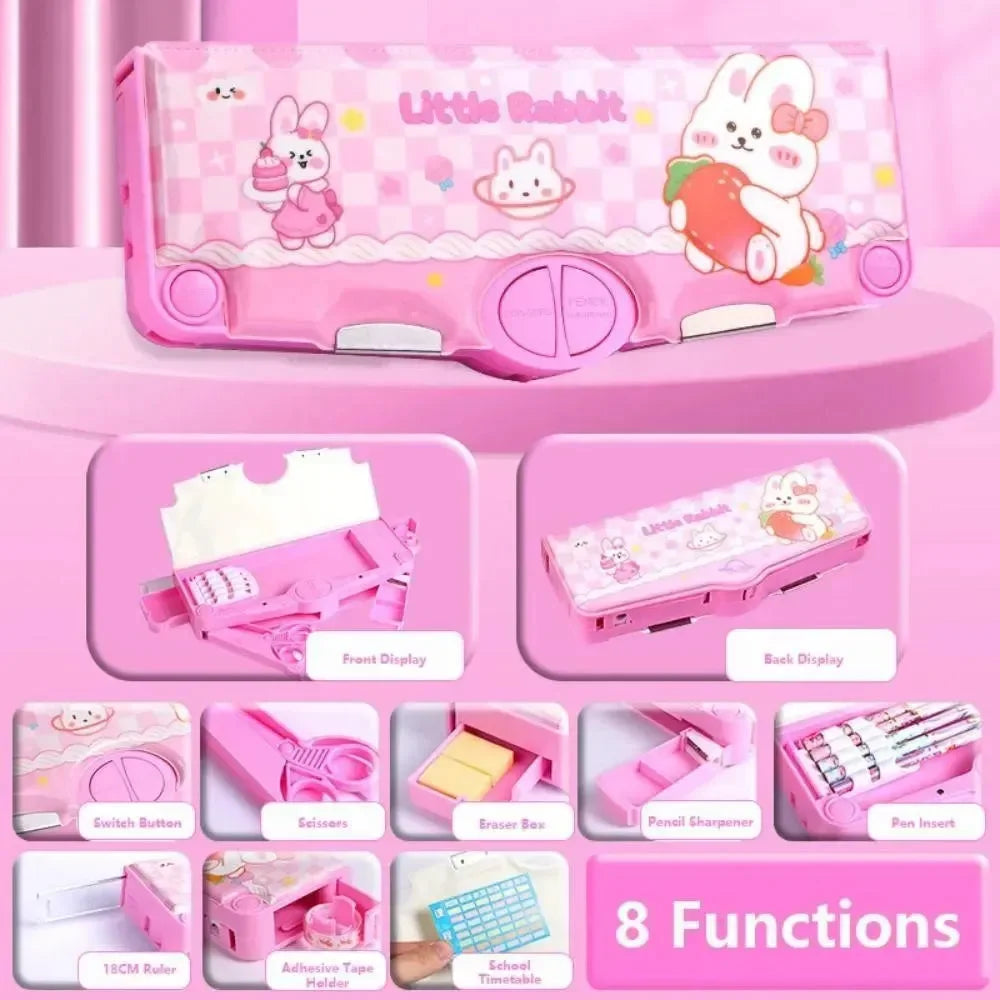 All-In-One Multifunctional School Pencil Box - Bear Hugs