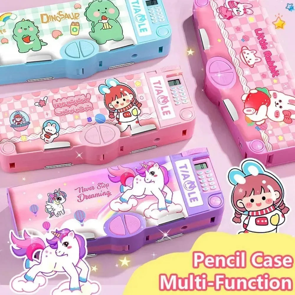 All-In-One Multifunctional School Pencil Box - Bear Hugs