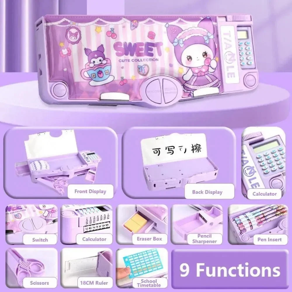 All-In-One Multifunctional School Pencil Box - Bear Hugs