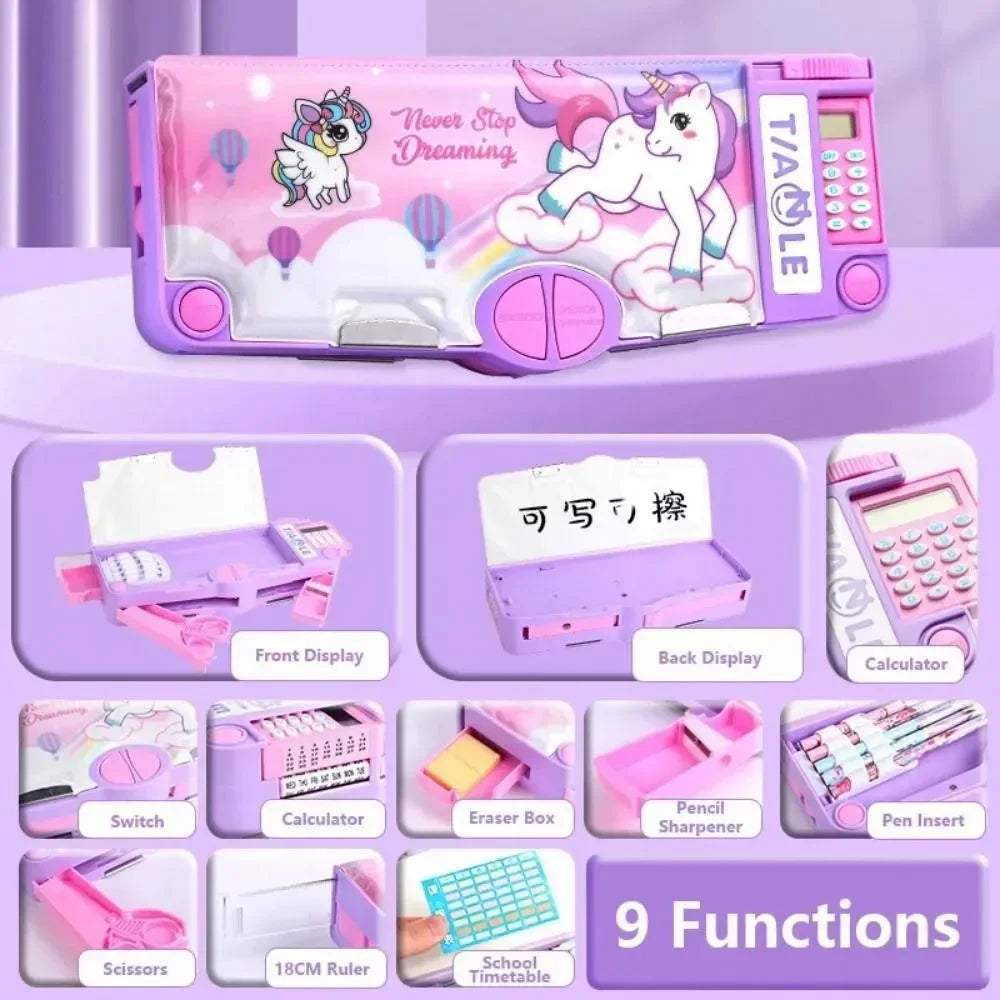 All-In-One Multifunctional School Pencil Box - Bear Hugs