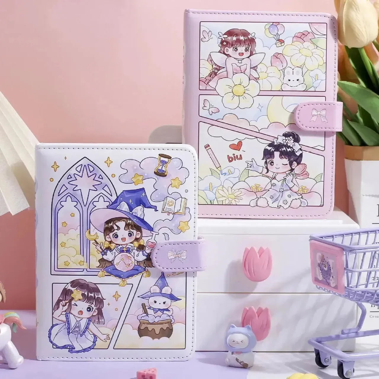 Anime Themed Diary with Magnetic Clasp - Bear Hugs