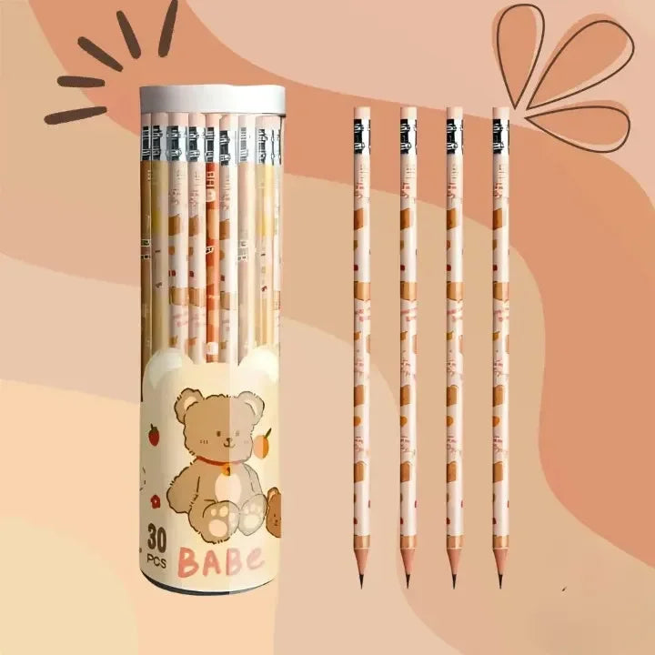 Baby Bear Boxed Pencil Set (30 pcs) - Bear Hugs