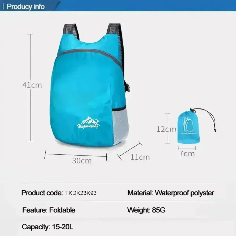 Backpack in a Pouch Folding Bag (20L Capacity) - Bear Hugs