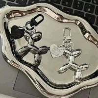 Balloon Heart Punk Dog Keychain - Bear Hugs