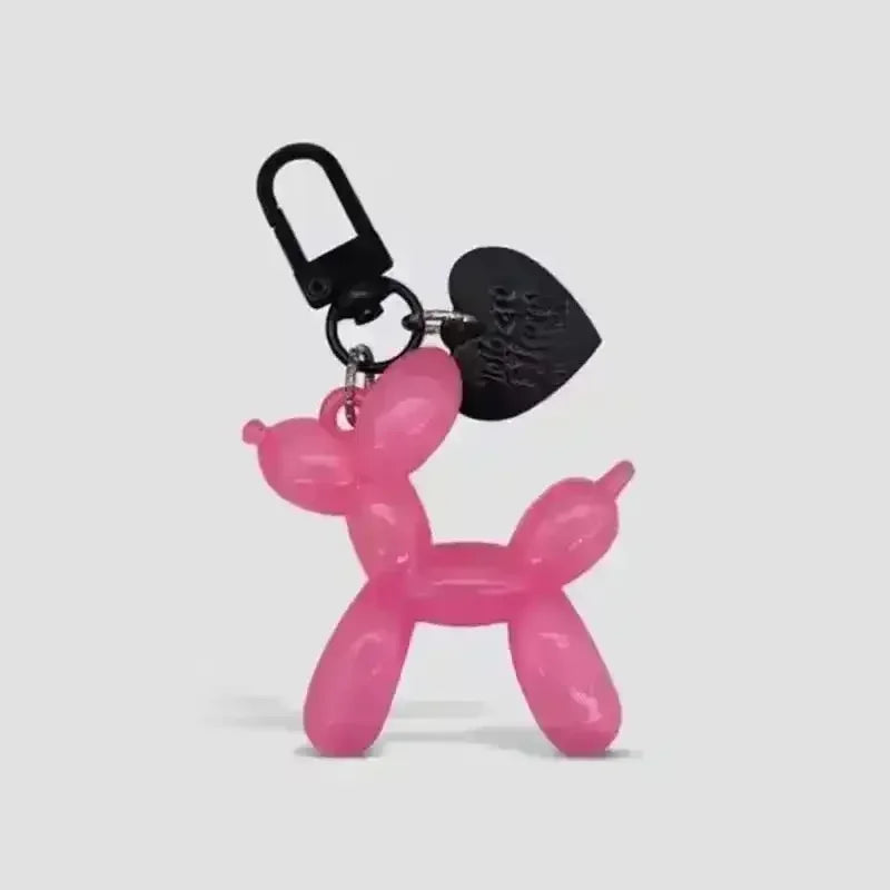 Balloon Heart Punk Dog Keychain - Bear Hugs