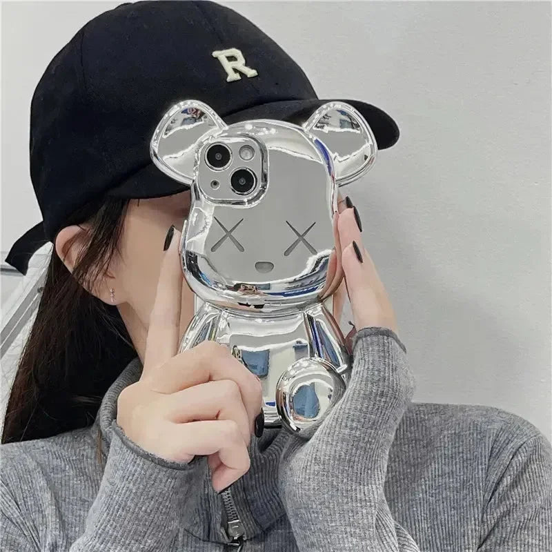 Bear Force Electroplating Chain Case (For iPhones) - Bear Hugs