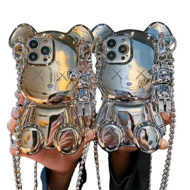 Bear Force Electroplating Chain Case (For iPhones) - Bear Hugs