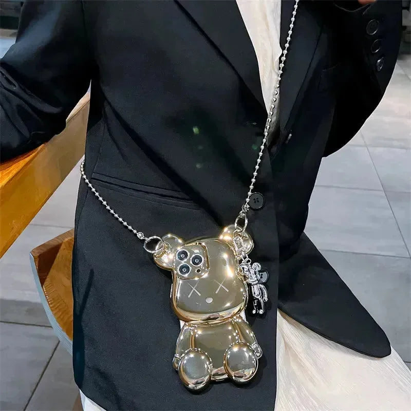 Bear Force Electroplating Chain Case (For iPhones) - Bear Hugs