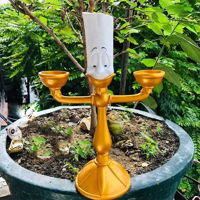 Beauty And The Beast Cogsworth Clock & Lumiere Candle Figurines - Bear Hugs