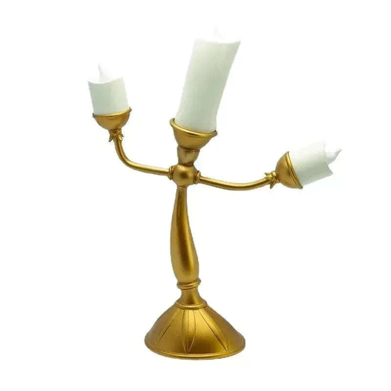 Beauty And The Beast Cogsworth Clock & Lumiere Candle Figurines - Bear Hugs