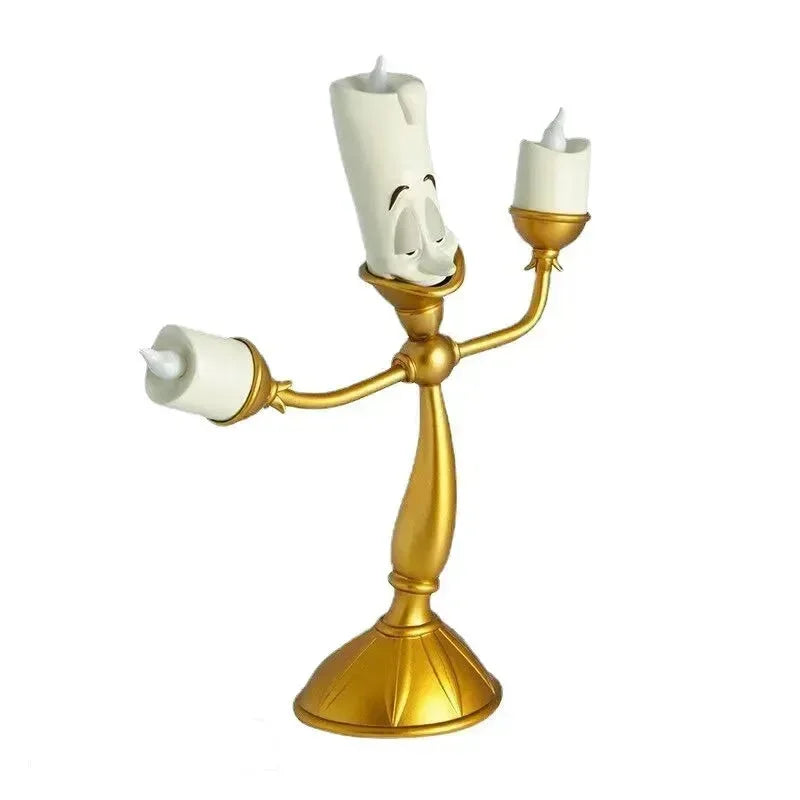 Beauty And The Beast Cogsworth Clock & Lumiere Candle Figurines - Bear Hugs