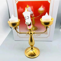 Beauty And The Beast Cogsworth Clock & Lumiere Candle Figurines - Bear Hugs