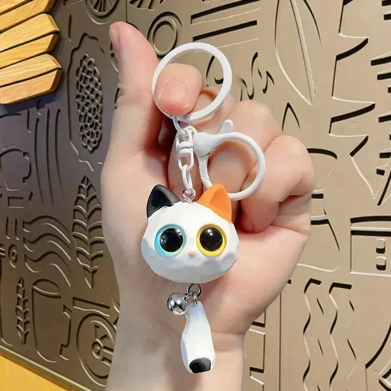 Big Eye Cat Head Keychain - Bear Hugs