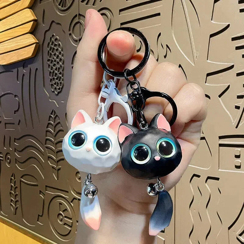 Big Eye Cat Head Keychain - Bear Hugs