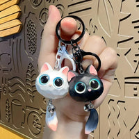 Big Eye Cat Head Keychain - Bear Hugs