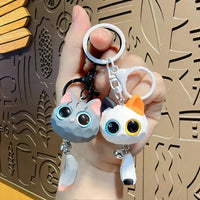 Big Eye Cat Head Keychain - Bear Hugs