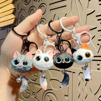 Big Eye Cat Head Keychain - Bear Hugs