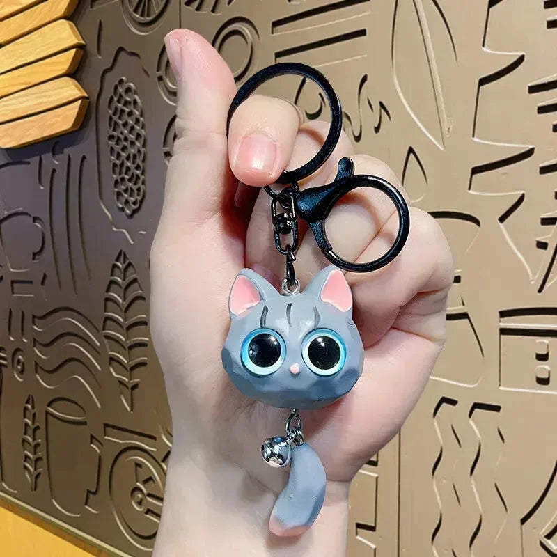 Big Eye Cat Head Keychain - Bear Hugs