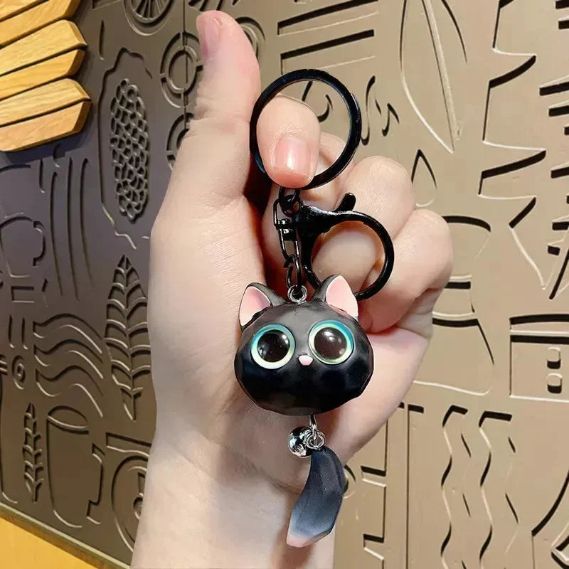 Big Eye Cat Head Keychain - Bear Hugs