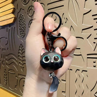 Big Eye Cat Head Keychain - Bear Hugs