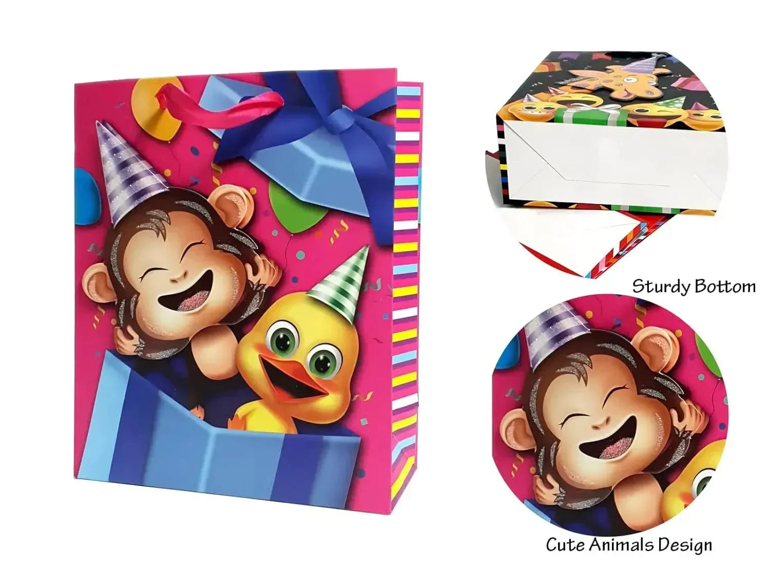 Birthday Animals Paper Gift Bag - Bear Hugs