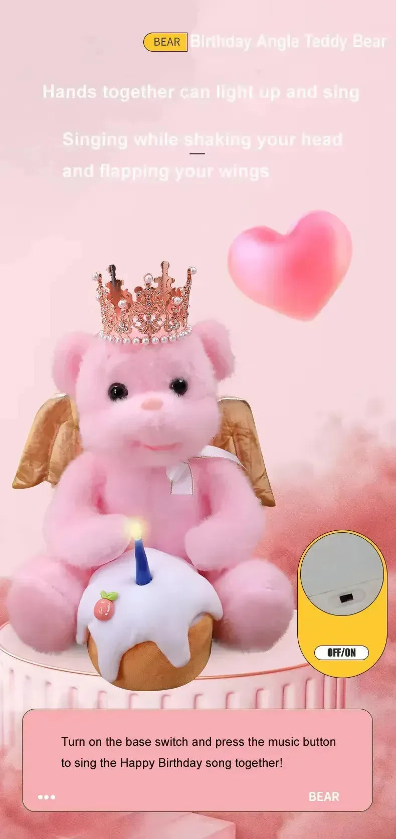 Birthday Serenade Interactive Teddy Bear - Bear Hugs