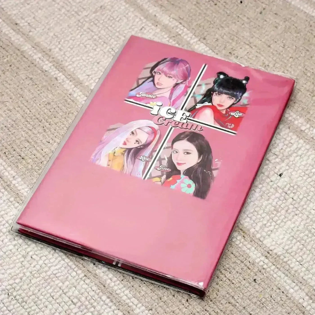 Black Pink Ice Cream A5 Notebook - Bear Hugs