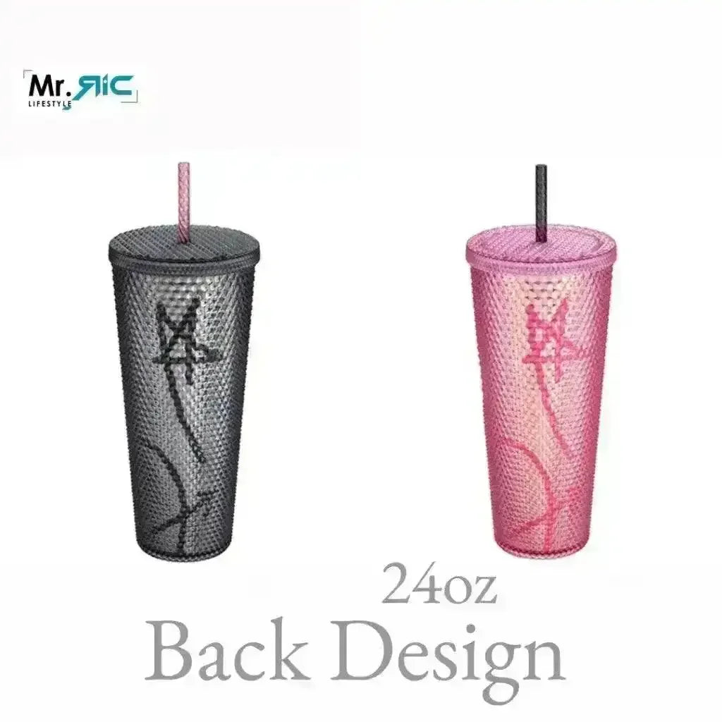 Black-Pink Starbucks Straw Cup (800 ml)