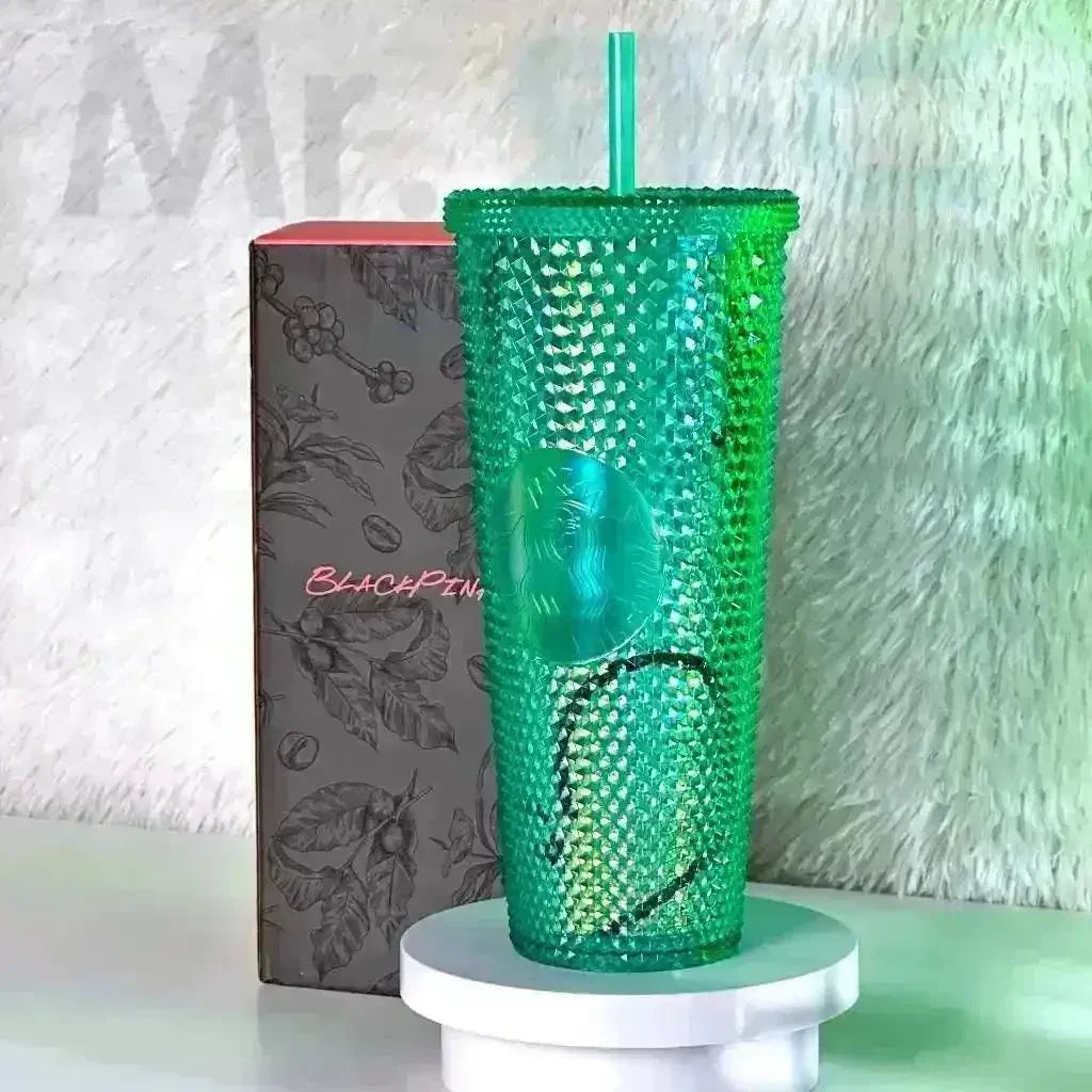 Black-Pink Starbucks Straw Cup (800 ml)