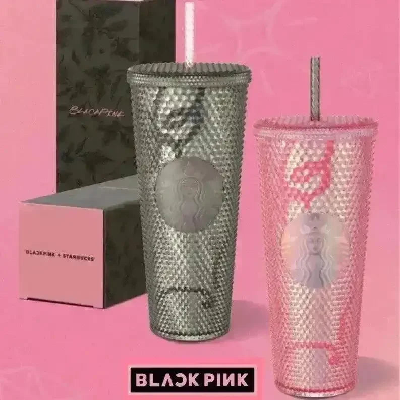 Black-Pink Starbucks Straw Cup (800 ml) - Bear Hugs