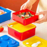 Block Party Double-Layer Bento Box (1500 ml) - Bear Hugs