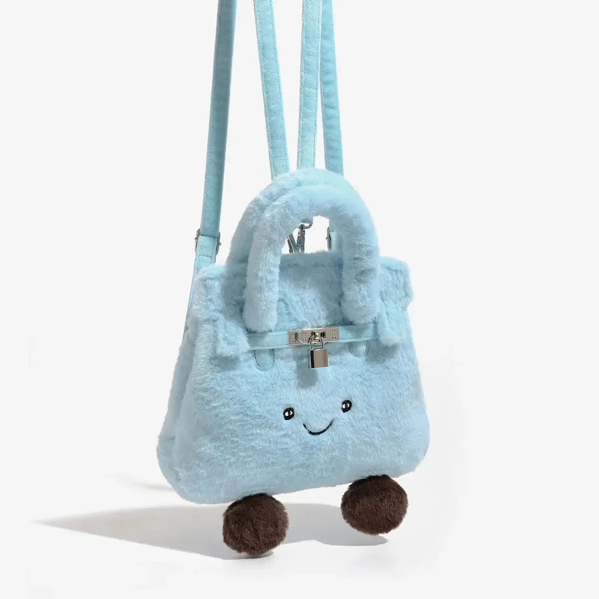 Blue Fuzzy Feels Kawaii Plush Bags - Bear Hugs