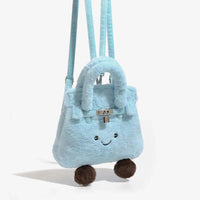 Blue Fuzzy Feels Kawaii Plush Bags - Bear Hugs