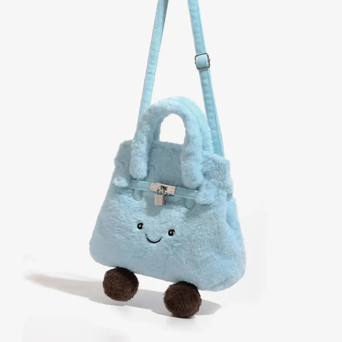 Blue Fuzzy Feels Kawaii Plush Bags - Bear Hugs