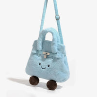 Blue Fuzzy Feels Kawaii Plush Bags - Bear Hugs