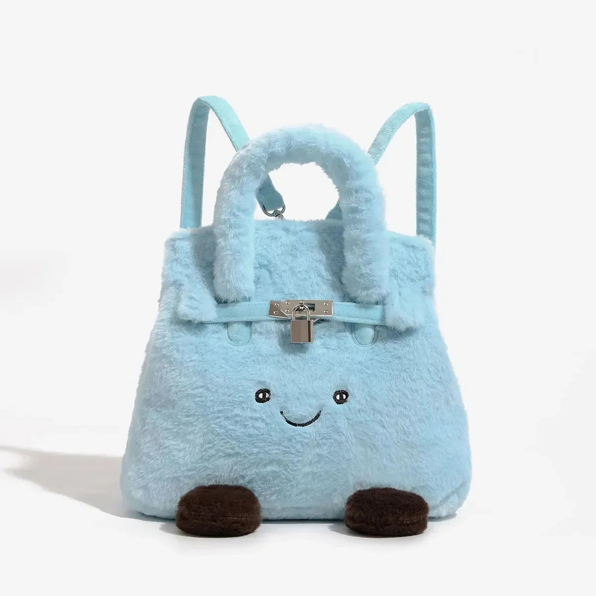 Blue Fuzzy Feels Kawaii Plush Bags - Bear Hugs