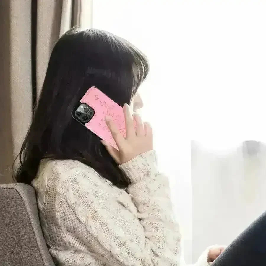 Butterfly Magnetic Flip Leather Phone Case (For iPhones) - Bear Hugs