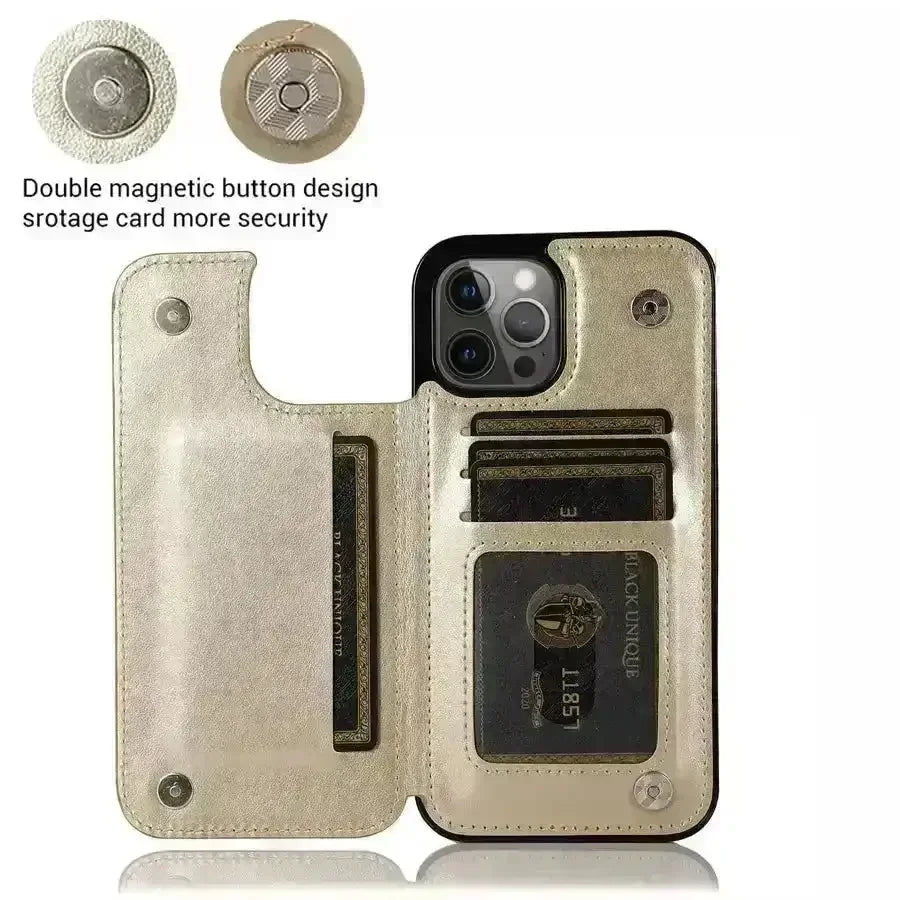 Butterfly Magnetic Flip Leather Phone Case (For iPhones) - Bear Hugs