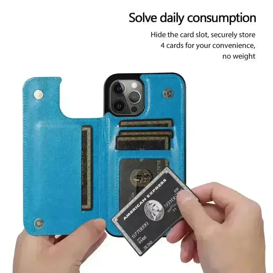 Butterfly Magnetic Flip Leather Phone Case (For iPhones) - Bear Hugs