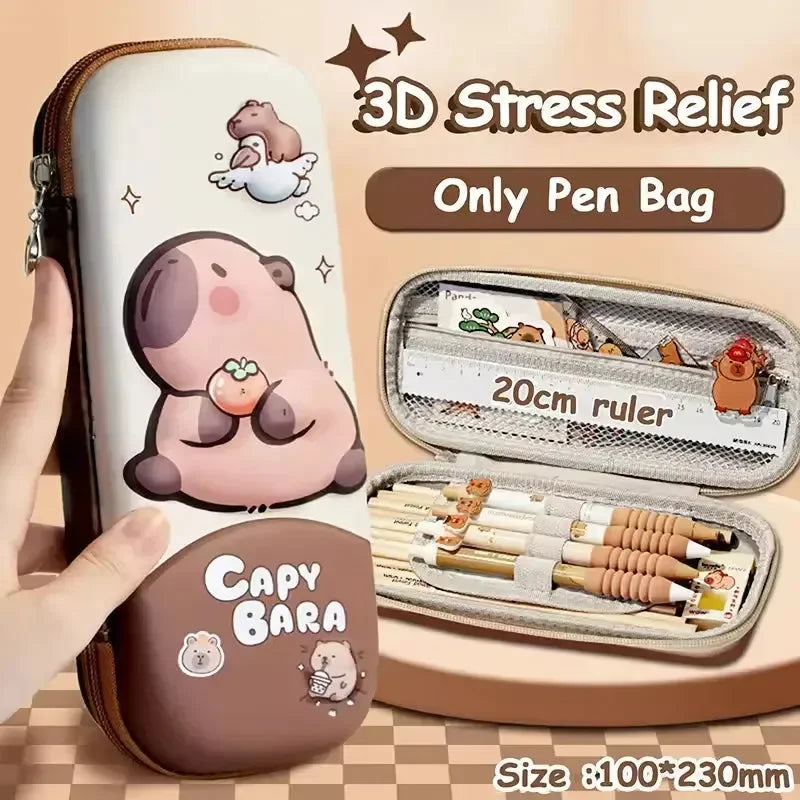 Capy-tivating 3D Stress Relief Pencil Pouch - Bear Hugs