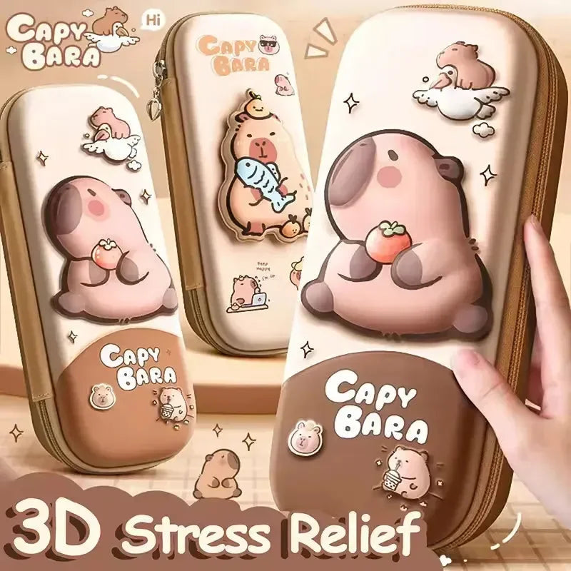 Capy-tivating 3D Stress Relief Pencil Pouch - Bear Hugs