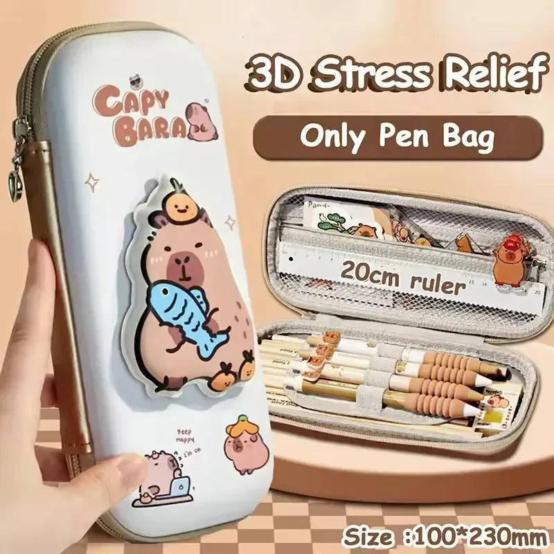 Capy-tivating 3D Stress Relief Pencil Pouch - Bear Hugs