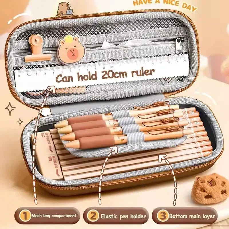 Capy-tivating 3D Stress Relief Pencil Pouch - Bear Hugs