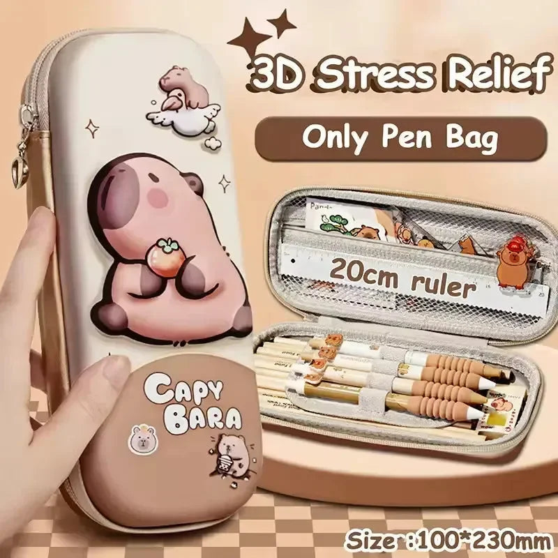 Capy-tivating 3D Stress Relief Pencil Pouch - Bear Hugs