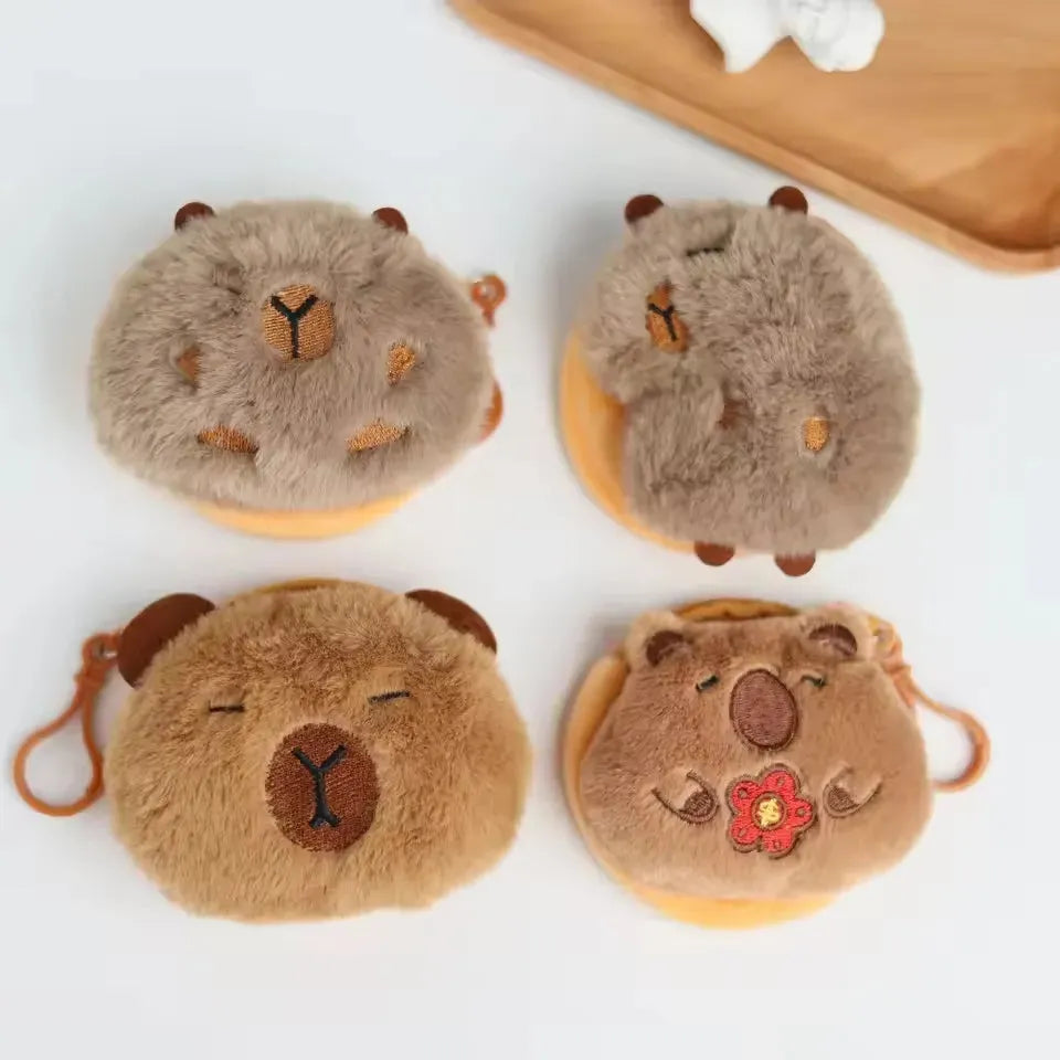 Capybara Anime Plush Coin Purse - Bear Hugs