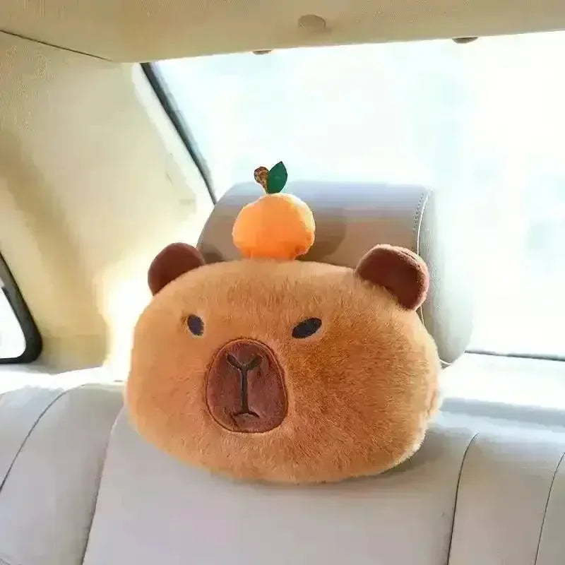 Capybara Car Headrest and Seatbelt Protector - Bear Hugs