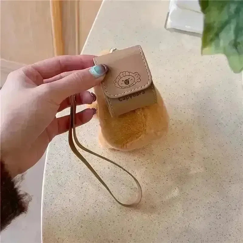 Capybara Plush Pouch AirPods Case - Bear Hugs